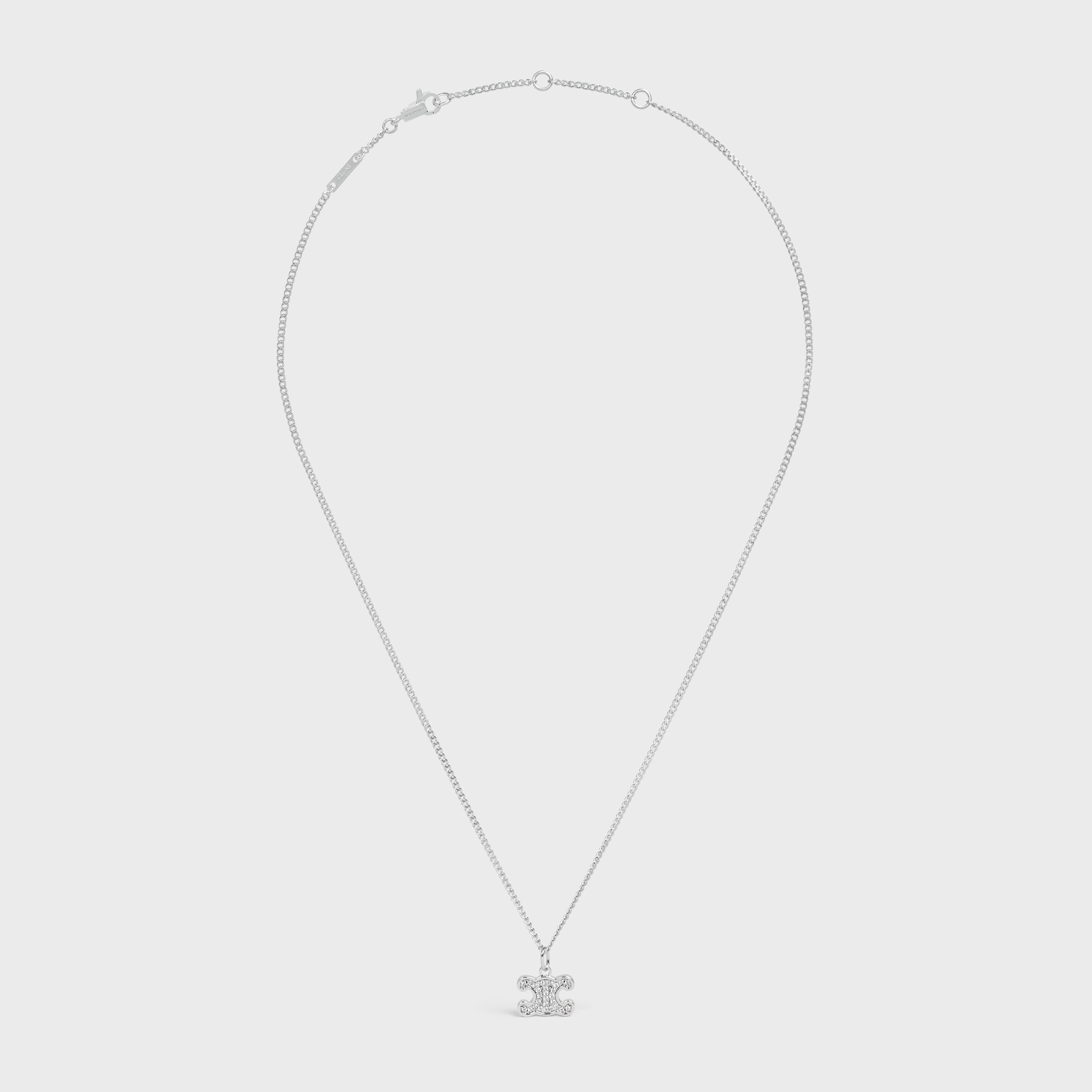 【CELINE】 Embroidery brass chain Celine ID Chain Necklace Golden Brass Phoebe Philo Old