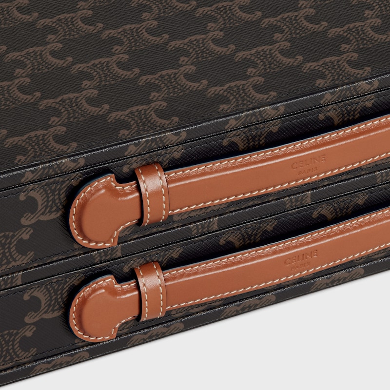 stationery case in triomphe canvas and calfskin - TAN - HAND-PICKED GIFTS - 1 | CELINE