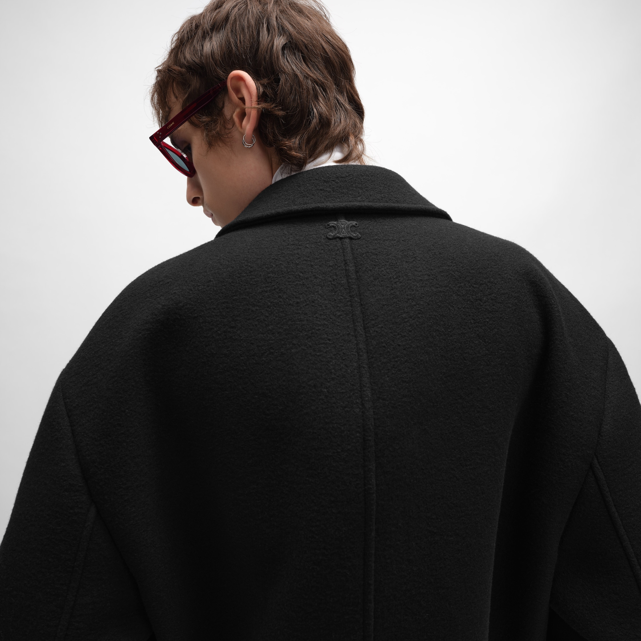 jacket IN DOUBLE-FACE WOOL FELT - BLACK | CELINE