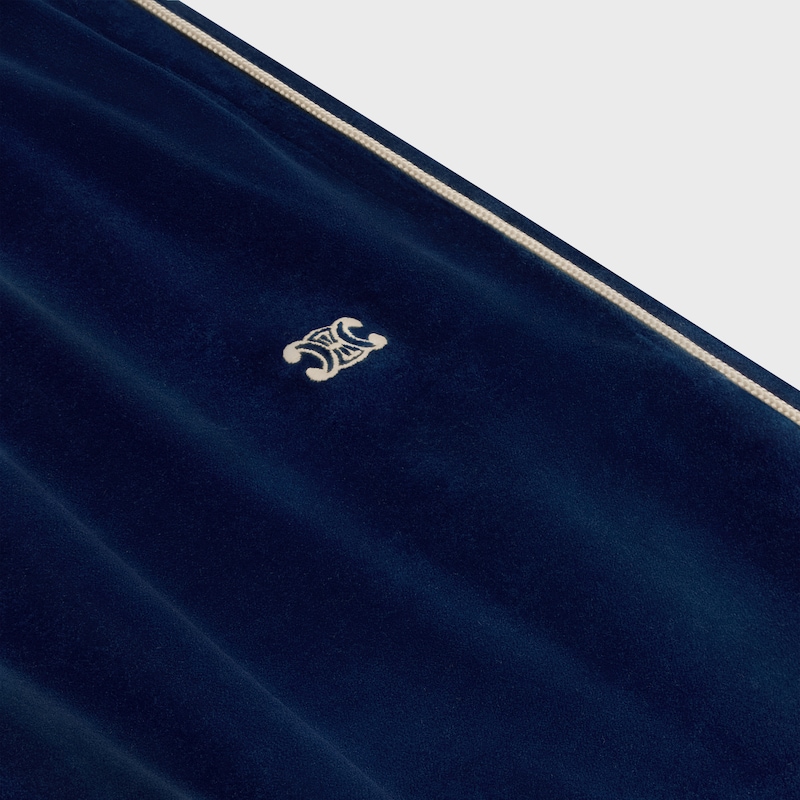 tracksuit pants in velvet jersey - NAVY CHINA/ ECRU -  - 1 | CELINE