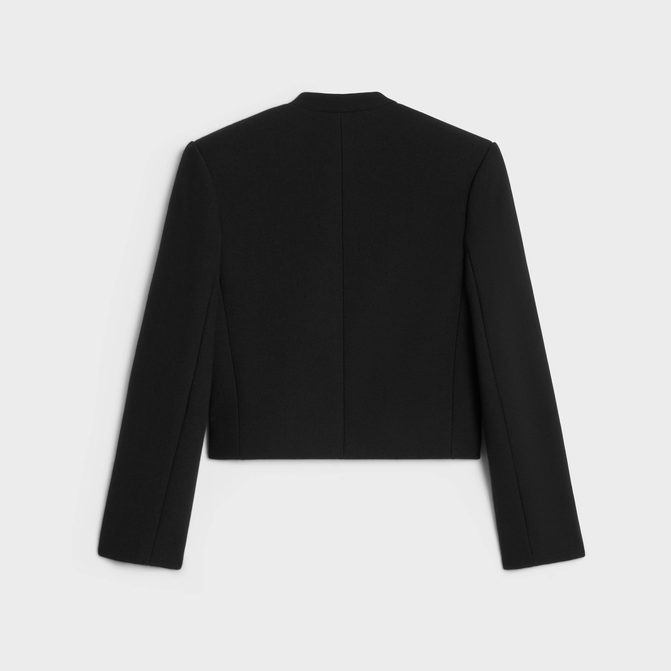 JACKET IN SATIN-LINED DOUBLE FACED WOOL CREPE ジャケット jacket in satin-lined double faced wool crepe - BLACK | CELINE