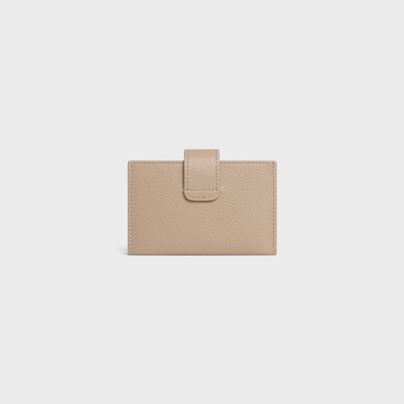 ACCORDEON CARD HOLDER NINO IN SUPPLE GRAINED CALFSKIN - SAFARI - COIN AND CARD HOLDERS - 1 | CELINE