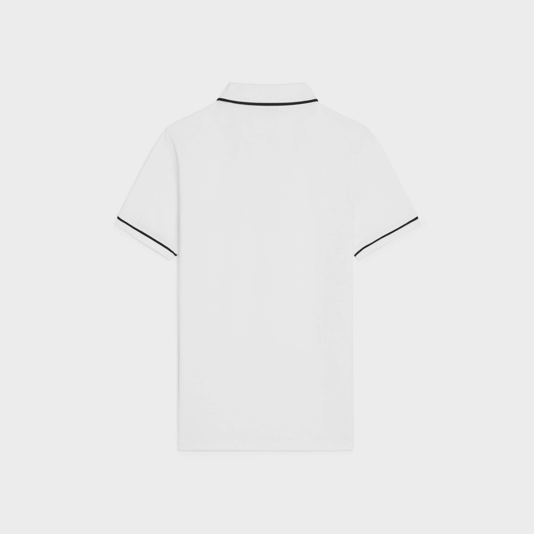 classic polo shirt in cotton piqué - OFF WHITE / BLACK | CELINE