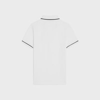 polo clásico de piqué de algodón - BLANCO CRUDO / NEGRO -  - 2 | CELINE