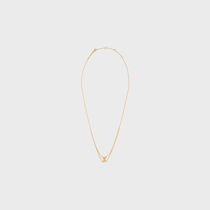 Triomphe Suspended Necklace in Brass with Gold Finish - GOLD -  - 1 | CELINE