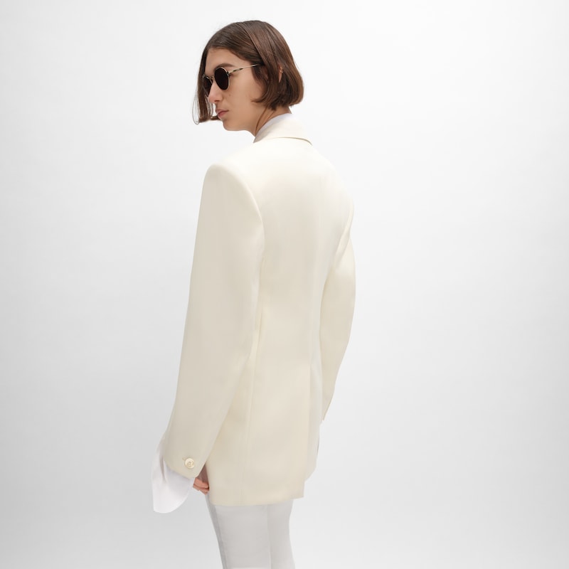 colonne jacket IN diagonal wool - OFF WHITE -  - 1 | CELINE