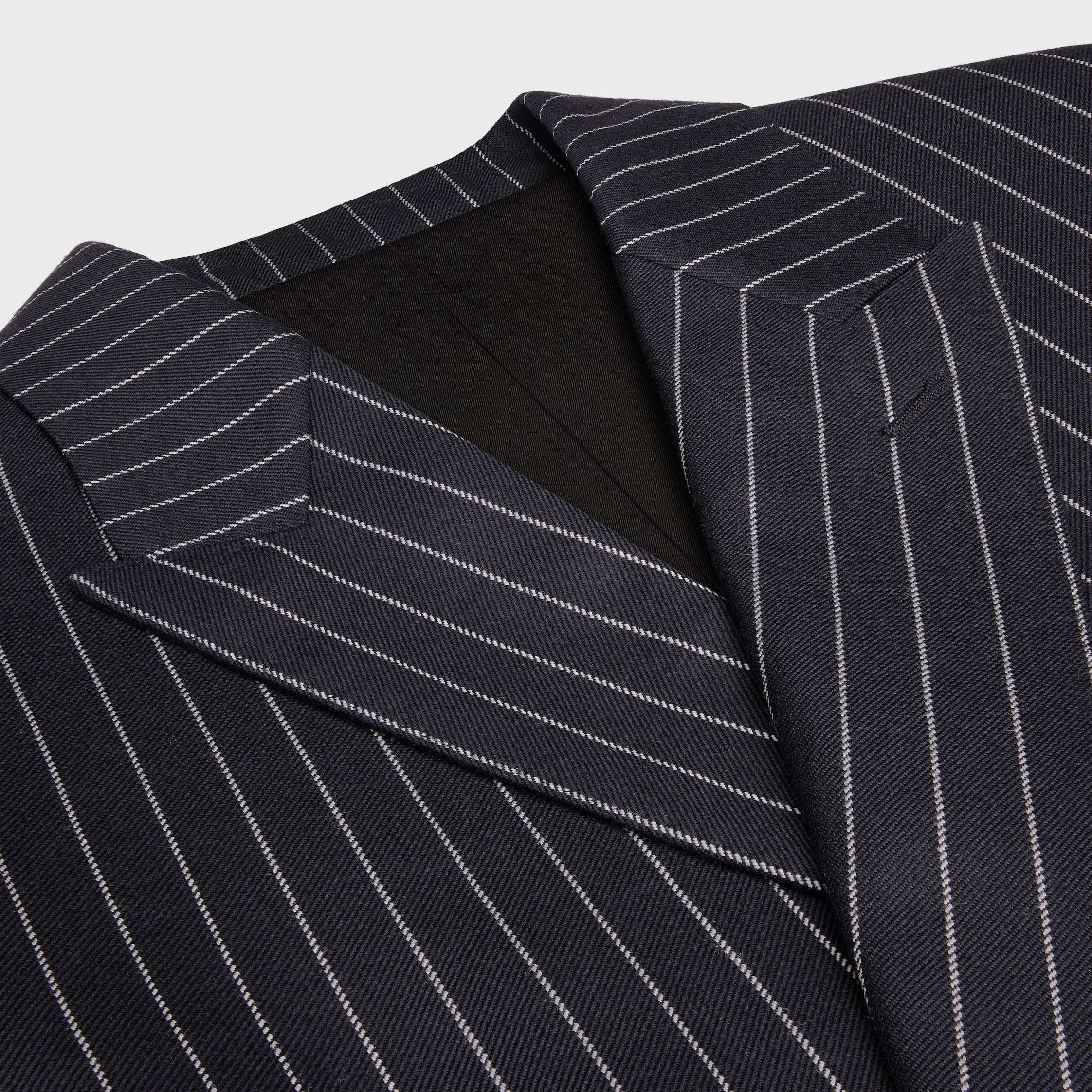 CAMDEN JACKET IN STRIPED WOOL GABARDINE - | CELINE