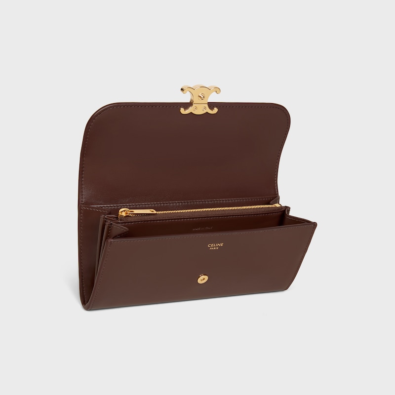 CARTERA GRANDE TRIOMPHE DE PIEL DE BECERRO BRILLANTE - CASTAÑO - CARTERAS - 1 | CELINE