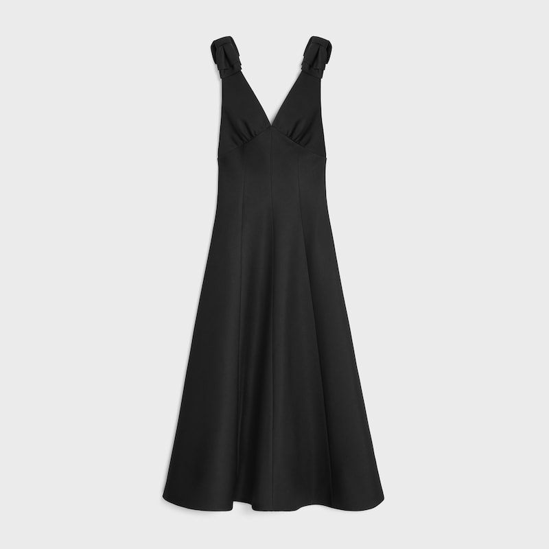 dress IN wool and silk cady - BLACK -  - 1 | CELINE