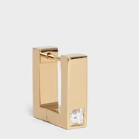 Celine Sentimental Square Earring in Yellow Gold and Diamond - Yellow Gold and White - FINE JEWELLERY - 2 | CELINE