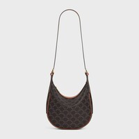 SMALL HELOÏSE BAG IN TRIOMPHE CANVAS AND CALFSKIN - TAN - CROSS-BODY BAGS - 1 | CELINE
