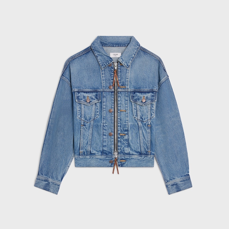 TRUCKER JACKET IN DENIM - CLEAR WATERFALL -  - 1 | CELINE