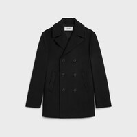 carnaby peacoat in cashmere cloth - BLACK -  - 1 | CELINE