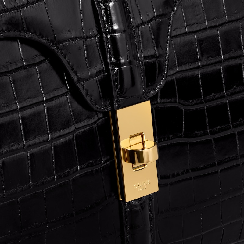 Small 16 Bag in porosus crocodile - BLACK - 16 - 1 | CELINE