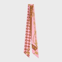 lavalliere IN silk twill - BROWN/PINK/GOLD -  - 1 | CELINE