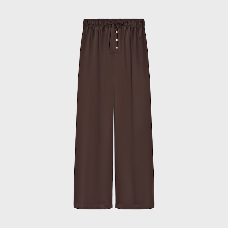 pyjama trousers IN SATIN SOIE - CHOCOLAT -  - 1 | CELINE
