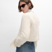 icone jacket IN cashmere and wool natté - WHITE -  - 2 | CELINE