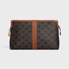 Lock Toiletry Pouch in Triomphe Canvas and Calfskin - TAN - TRAVEL SPRAYS - 1 | CELINE