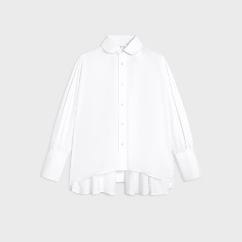 oversized shirt IN COTTON POPLIN - WHITE -  - 1 | CELINE