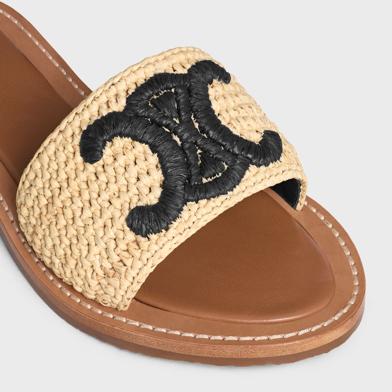 CELINE LYMPIA植物材料穆勒鞋 - 黑色 / 天然色 -  - 1 | CELINE