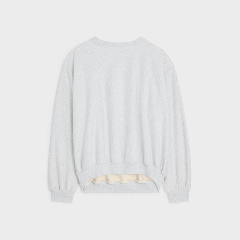 loose sweatshirt IN cotton fleece - PALE GREY / YELLOW / BURGUNDY -  - 1 | CELINE