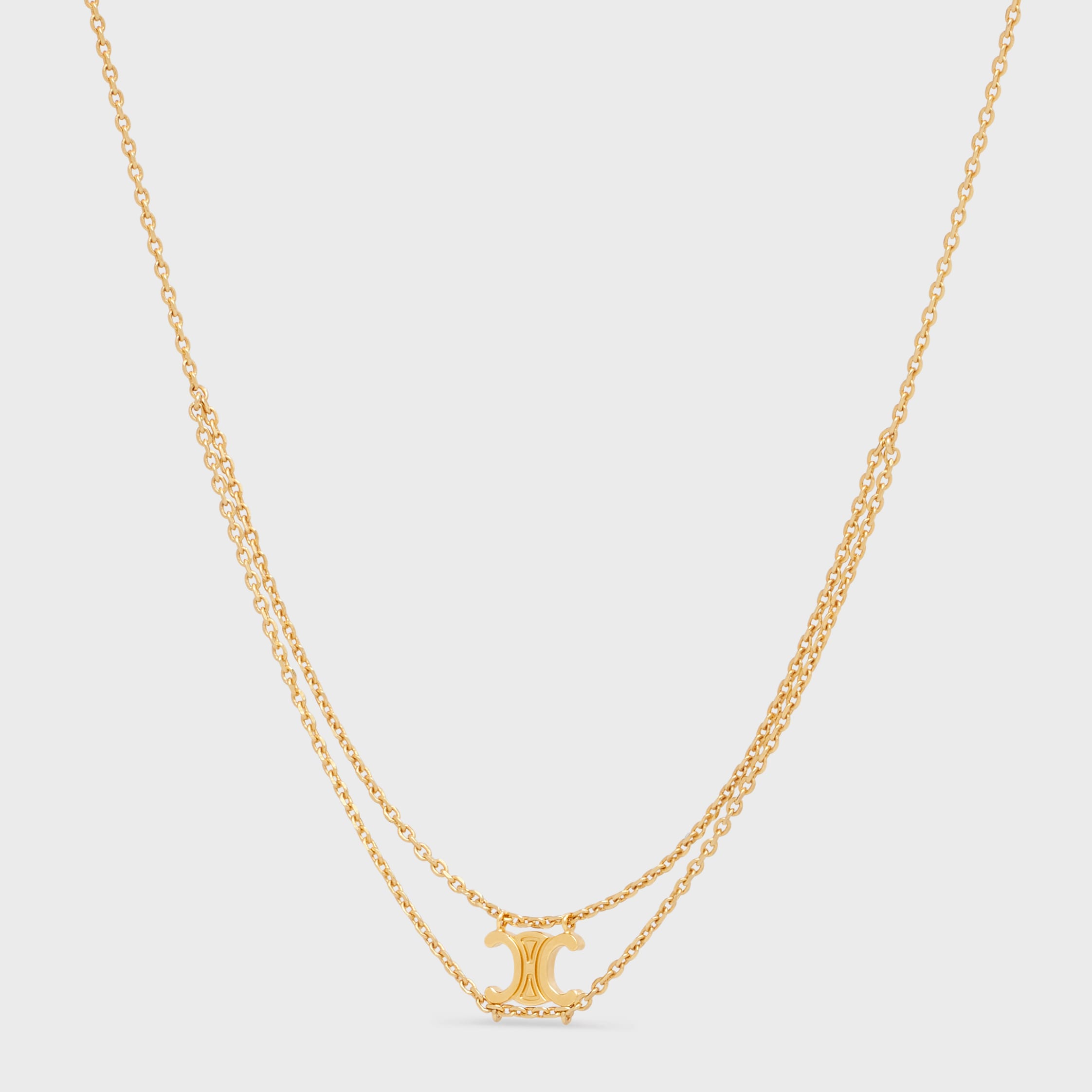 【CELINE】直営/正規店 TRIOMPHE SUSPENDED NECKLACE ゴールド Triomphe Suspended Necklace in Brass with Gold Finish - GOLD