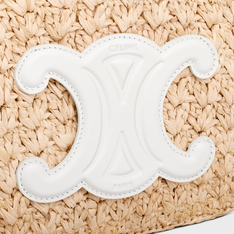 celine classic panier HOBO BAG IN Raffia and Calfskin - WHITE - ÉTÉ CELINE - 1 | CELINE