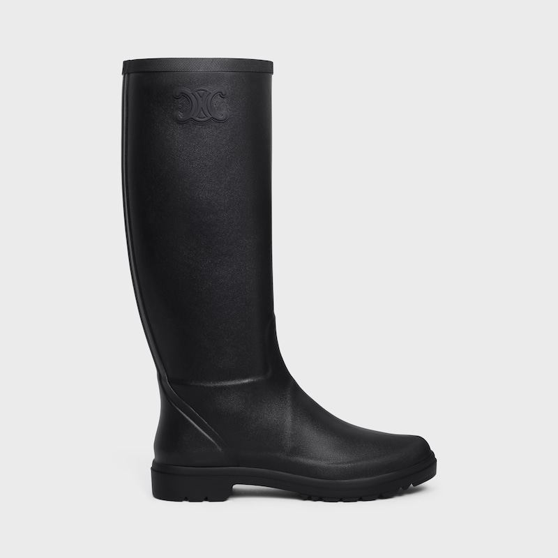 HIGH CELINE RAIN BOOTS in Natural Rubber - BLACK -  - 1 | CELINE