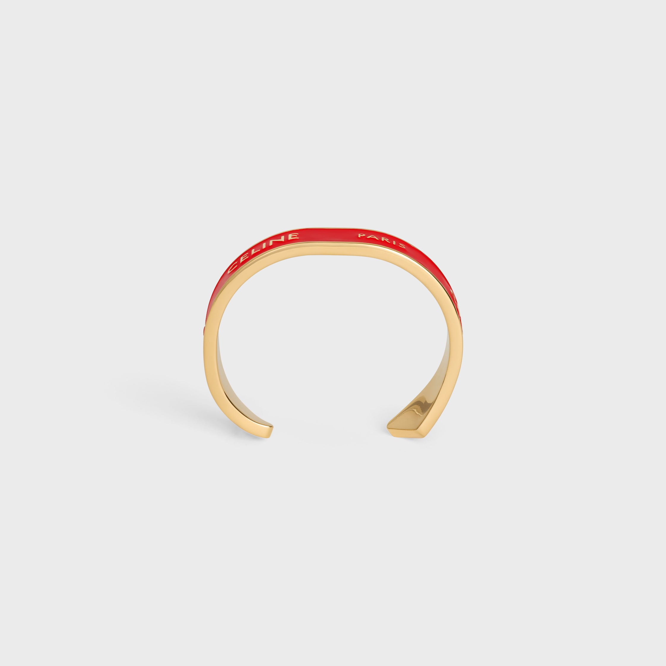 Celine Ribbon Small Cuff in Enamel and Brass with gold finish