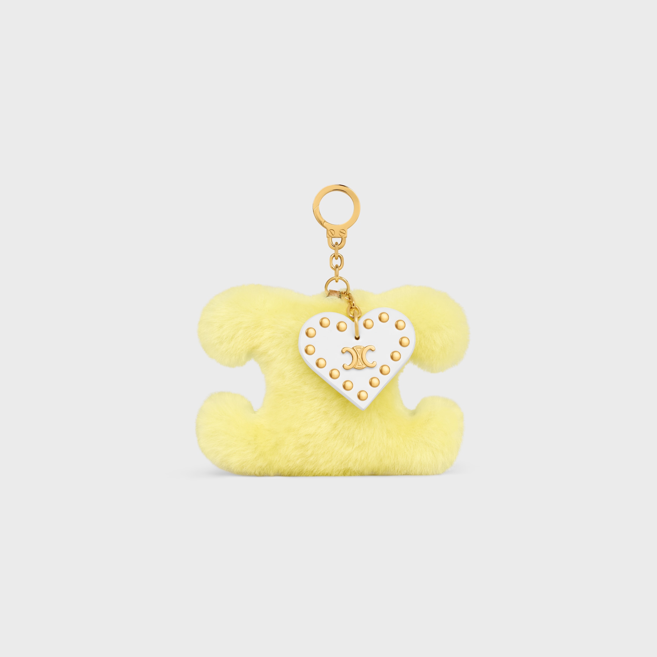 希少品★【CELINE】トリオンフ ポンポン キーリング ハート付き もこもこ♥】CELINE トリオンフ ポンポンキーリング (CELINE
