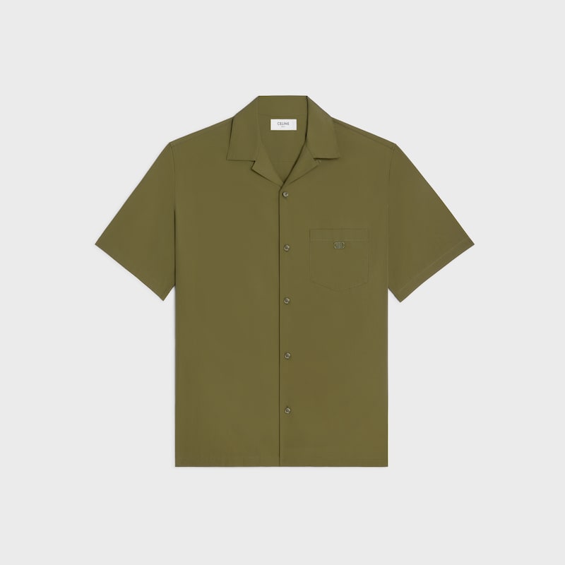 bowling shirt IN COTTON POPLIN - KAKI -  - 1 | CELINE