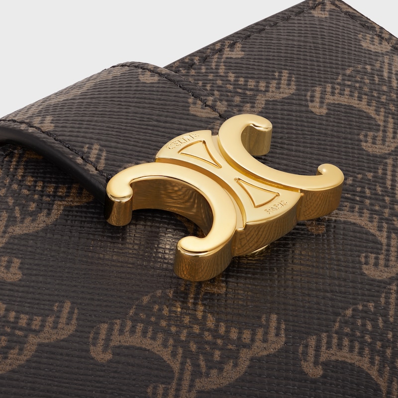 NINO標誌印花精緻飾帶錢包 - 棕黃色 - 钱包 - 1 | CELINE