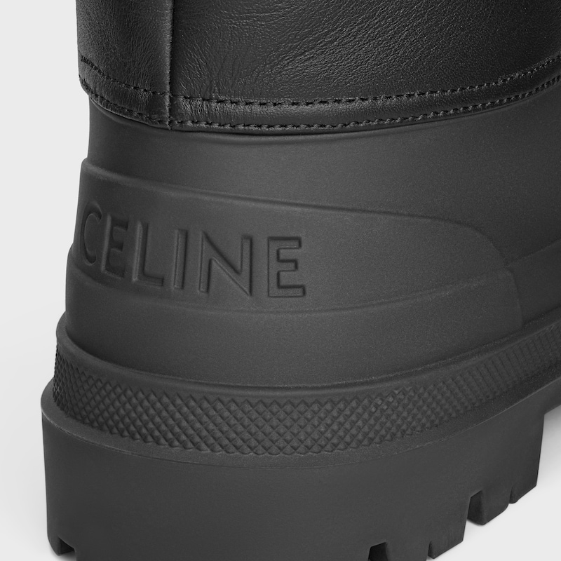 celine riley HIGH BOOT IN Nylon and Calfskin - BLACK -  - 1 | CELINE