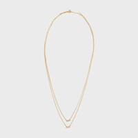 黃金及鑽石Celine Line雙圈頸鍊 - 黃金 - 项链 - 1 | CELINE