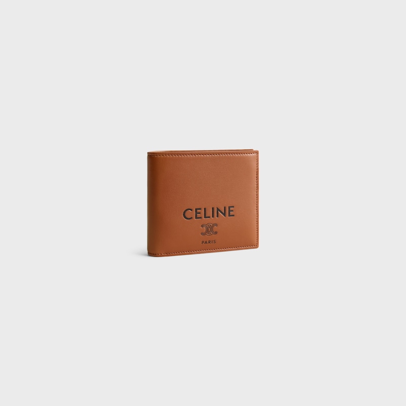 Bi-fold Wallet IN SMOOTH LAMBSKIN - TAN / BLACK - WALLETS - 1 | CELINE