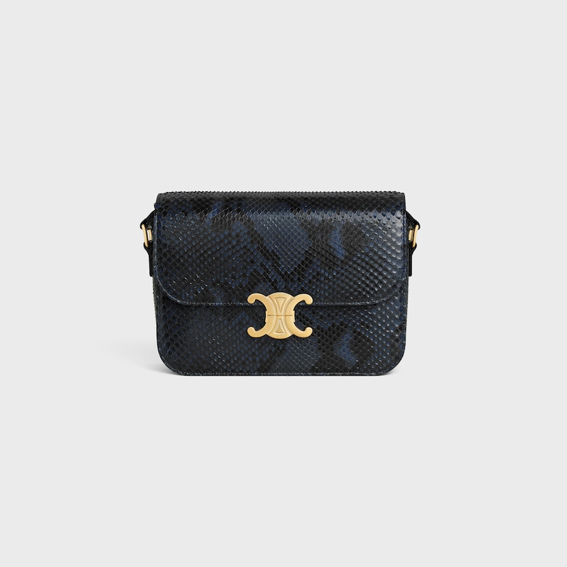 CLASSIQUE TRIOMPHE BAG IN PYTHON - DEEP NAVY - TRIOMPHE - 1 | CELINE