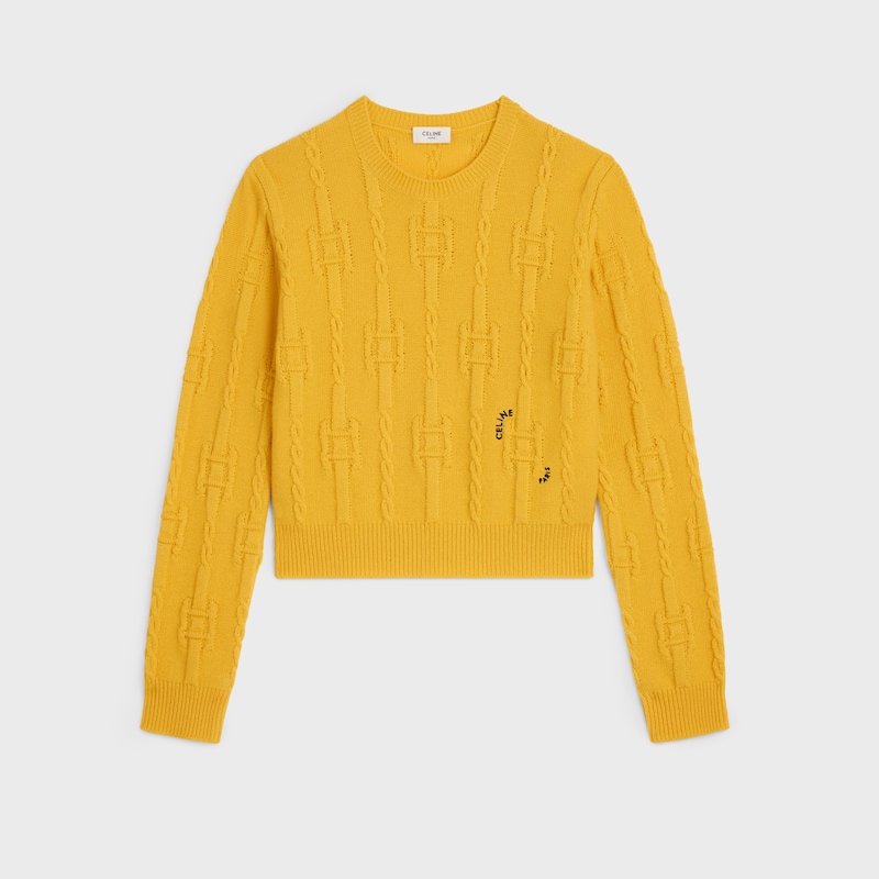 crewneck sweater IN chains cashmere - YELLOW -  - 1 | CELINE