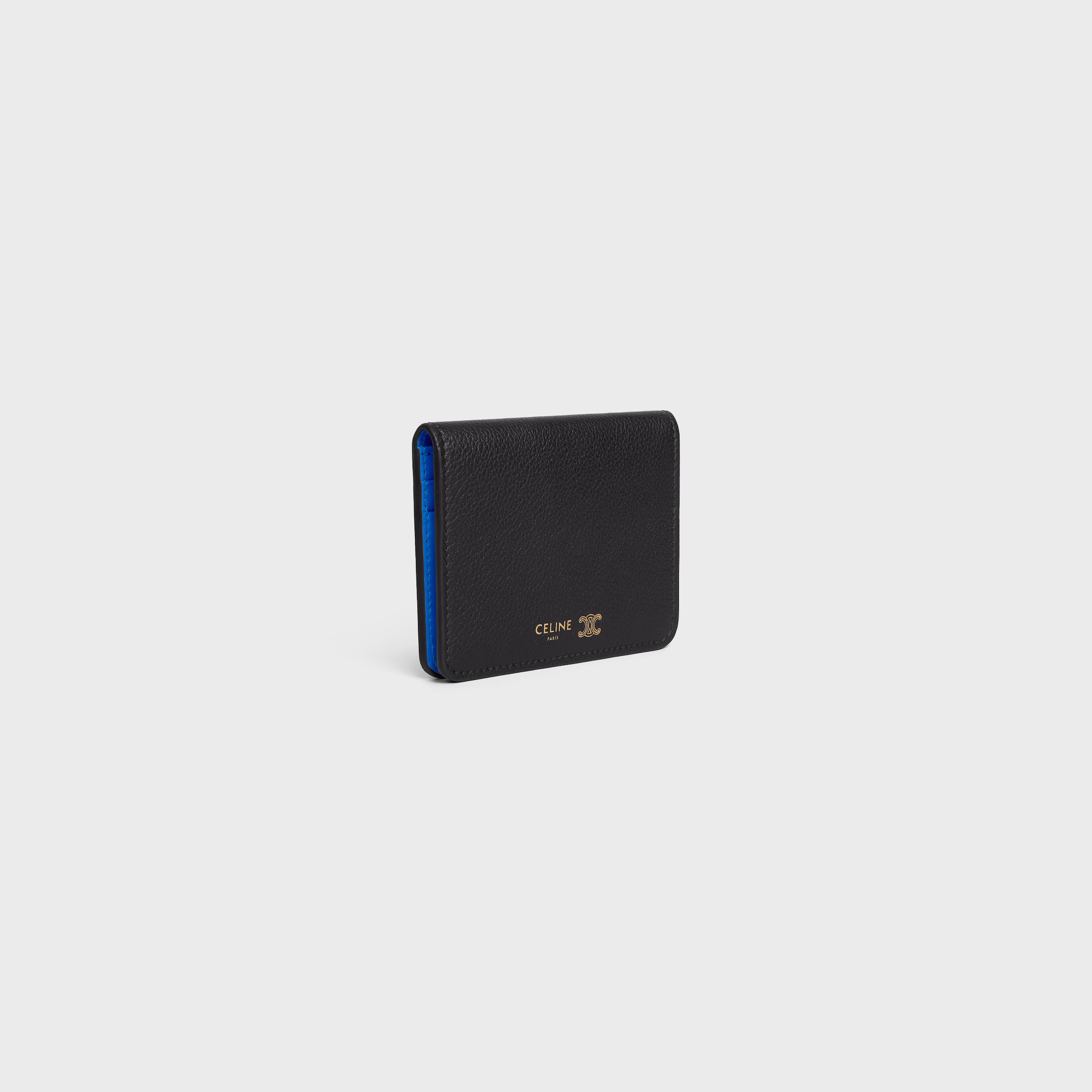 BI-FOLD CARD HOLDER TRIOMPHE STAMP IN SUPPLE GRAINED CALFSKIN