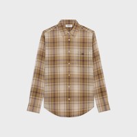 loose shirt IN LIGHT CHECKED COTTON - SABLE/BEIGE/MARRON -  - 1 | CELINE