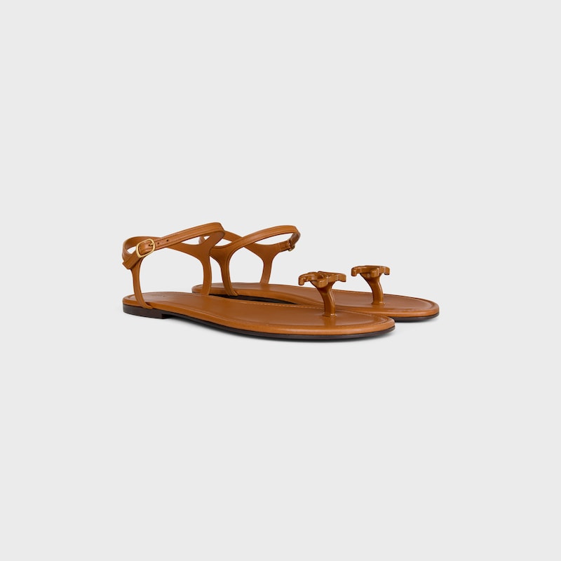 BAY - TRIOMPHE THONG SANDAL IN SUPPLE CALFSKIN - COGNAC -  - 1 | CELINE