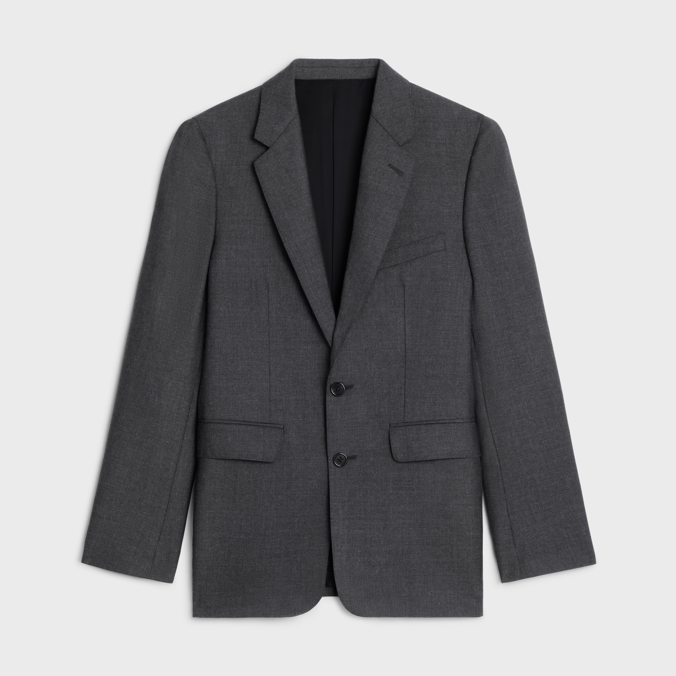 CLASSIC JACKET IN LIGHTWEIGHT WOOL - ANTHRACITE | CELINE CLASSIC JACKET IN LIGHTWEIGHT WOOL - ANTHRACITE | CELINE