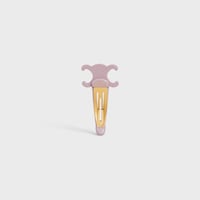 Celine Large Snap Hair Clip in Acetate and Steel - PASTEL PINK / GOLD - HAIR ACCESSORIES - 2 | CELINE