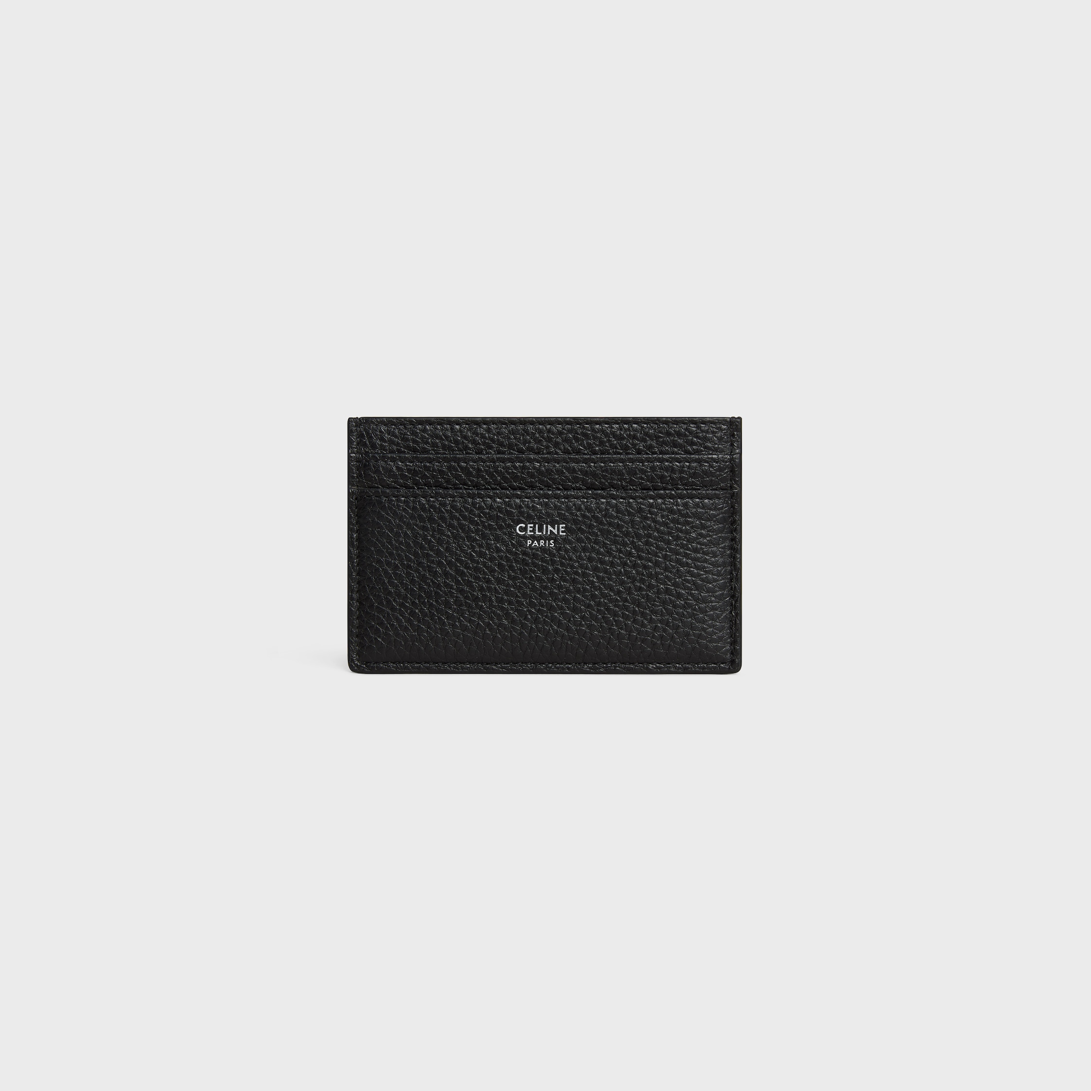 CARD HOLDER IN GRAINED CALFSKIN - BLACK | CELINE