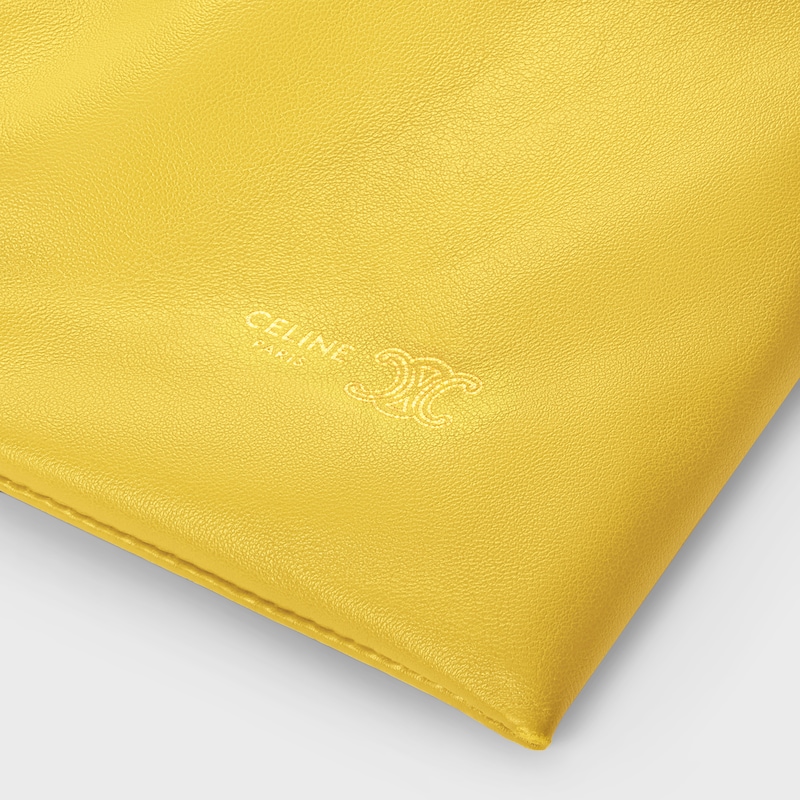 SMALL CRYSTAL POUCH IN LAMBSKIN - ULTRA YELLOW - MORE LINES - 1 | CELINE