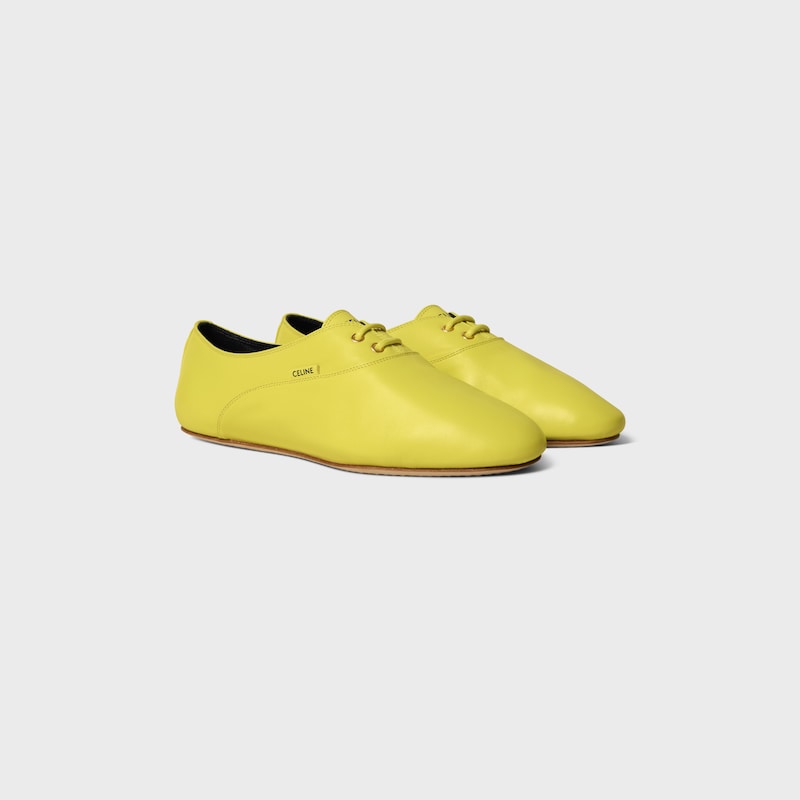 BALLET LACE-UP SHOE IN LAMBSKIN - BRIGHT YELLOW -  - 1 | CELINE