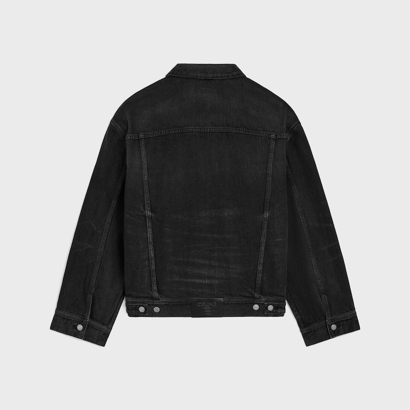 trucker jacket IN cotton denim - MAX BLACK WASH -  - 1 | CELINE
