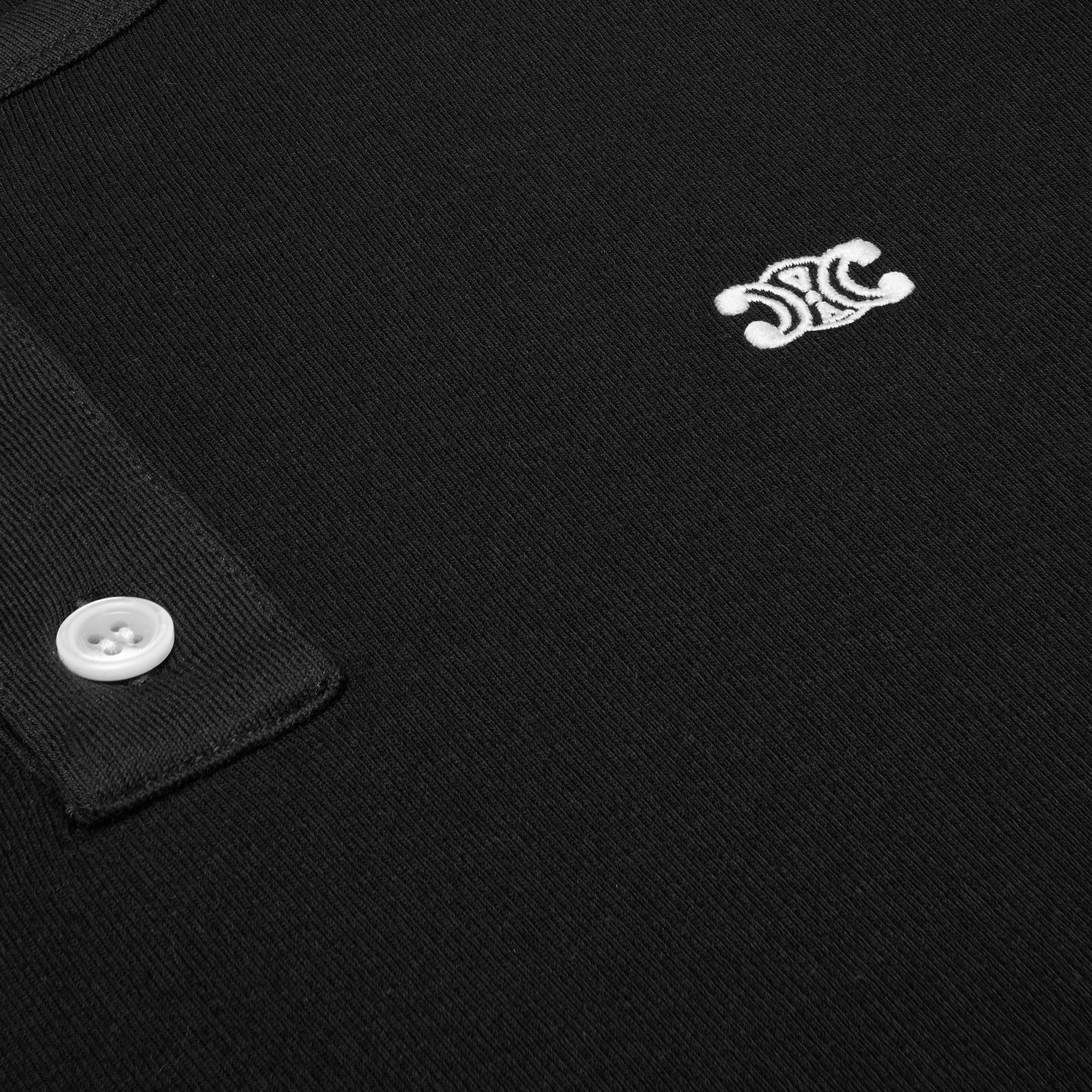 ロングスリーブ Tシャツ / リブ編みコットンジャージー - ブラック