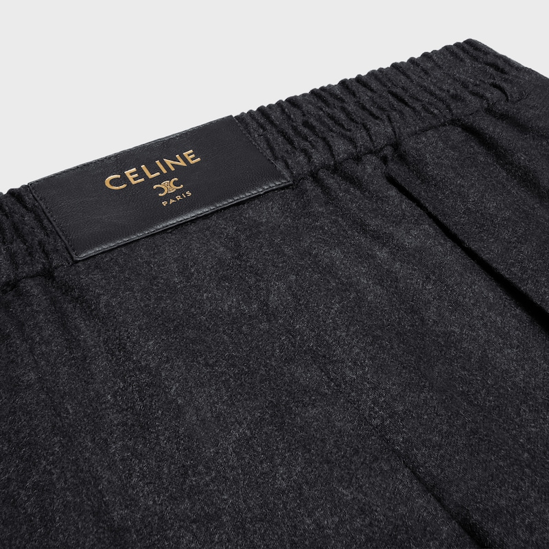 trousers IN CASHMERE FLANNEL - ANTHRACITE -  - 1 | CELINE