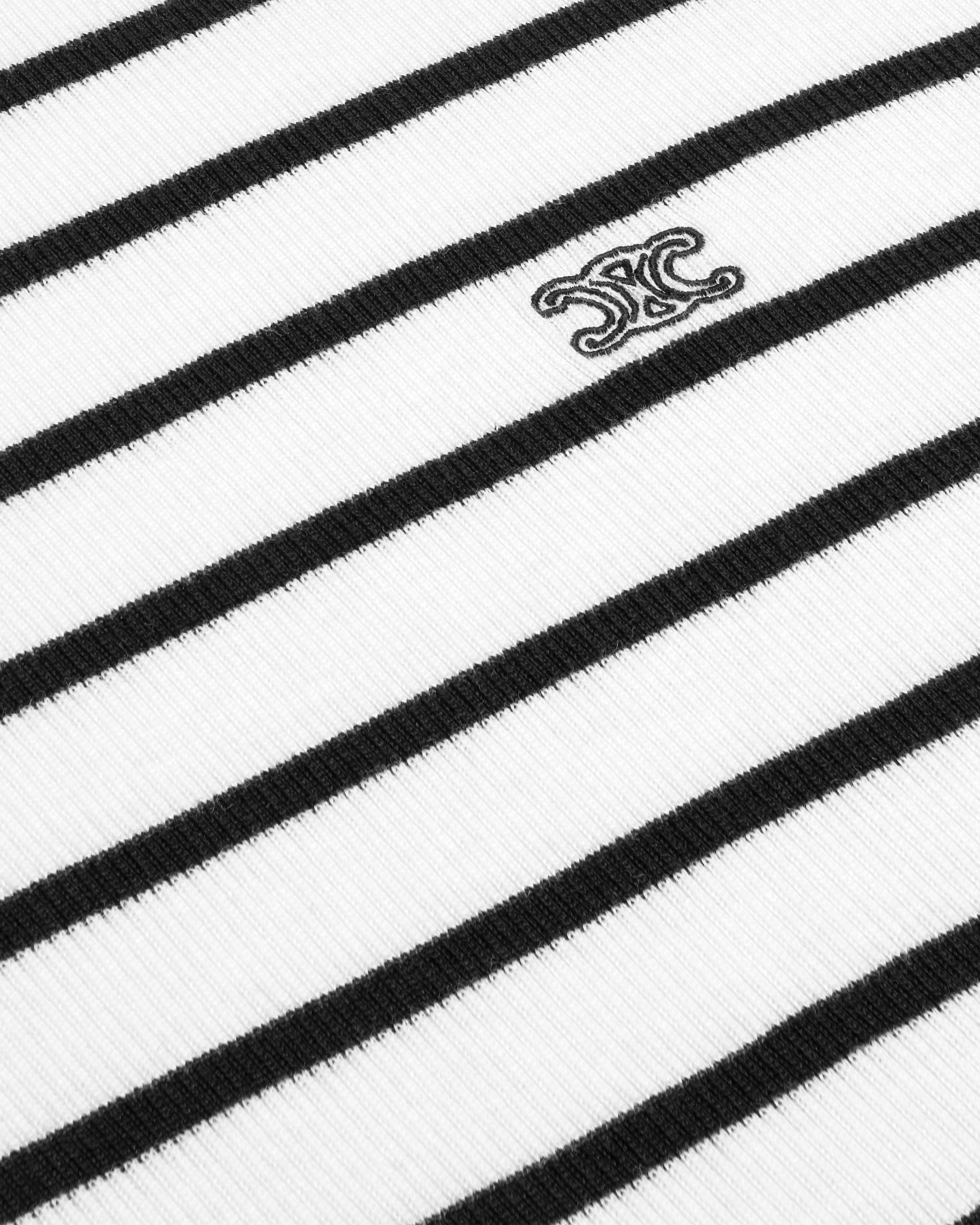 t-shirt IN striped silk jersey - OFF WHITE / BLACK | CELINE
