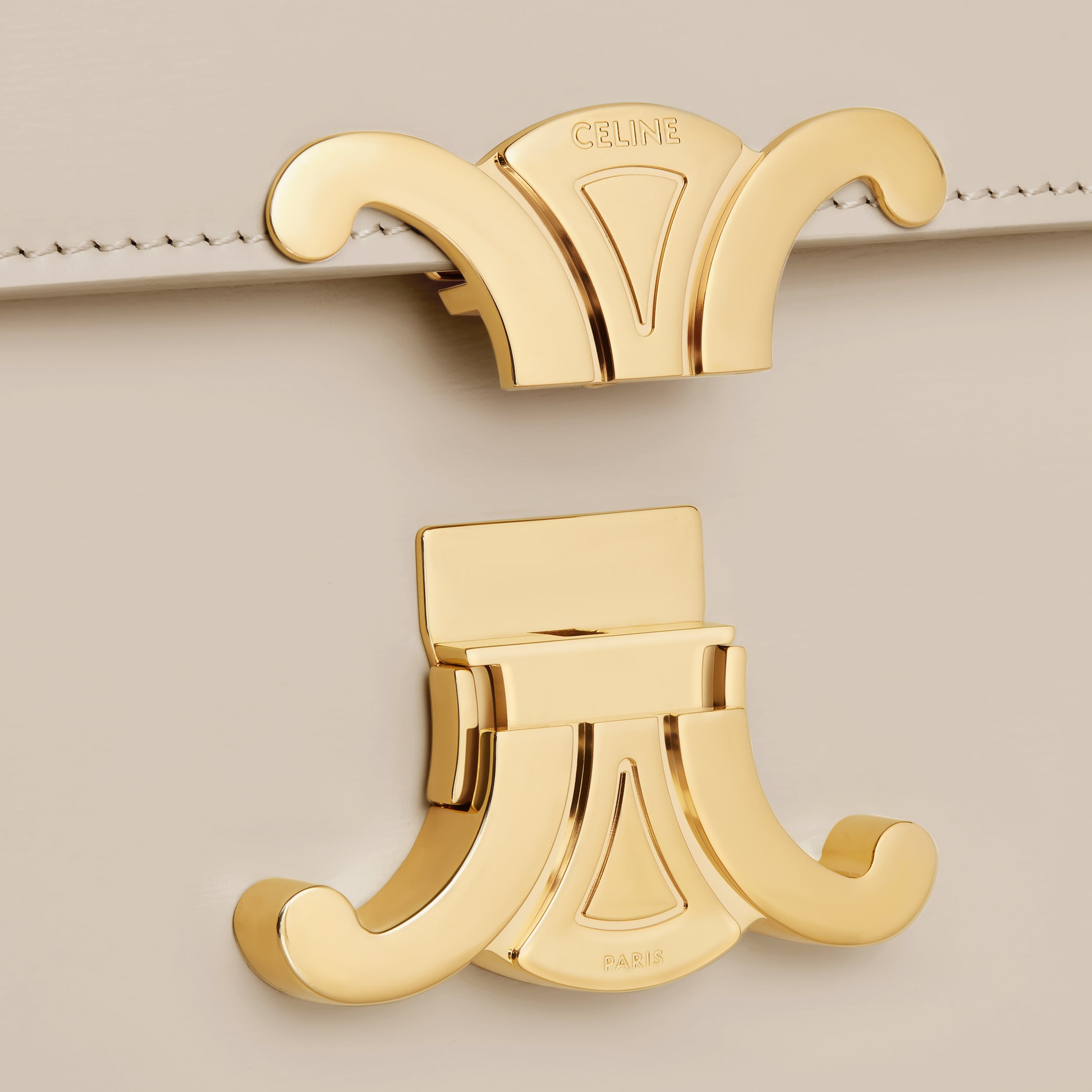 Teen Triomphe Bag in shiny calfskin - LIGHT STONE | CELINE